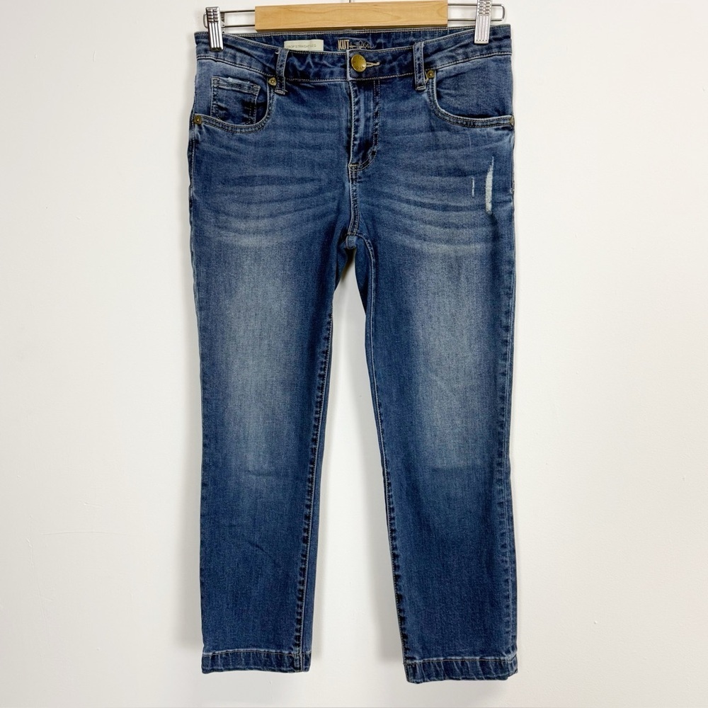 Kut from the Kloth Jeans Crop Straight Leg Womens 4 Blue Cropped